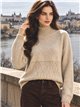 Jersey cuello alto con trenzado
