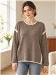 Zweifarbiger Pullover mit kontrastierender Borte