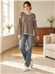 Zweifarbiger Pullover mit kontrastierender Borte