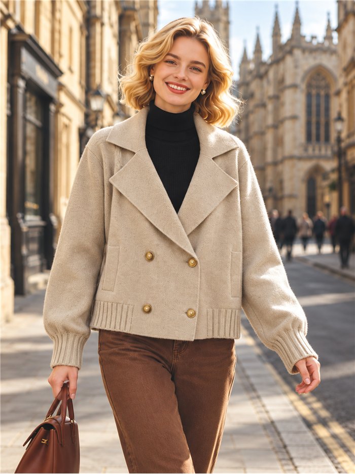 Giacca corta in maglia stile blazer