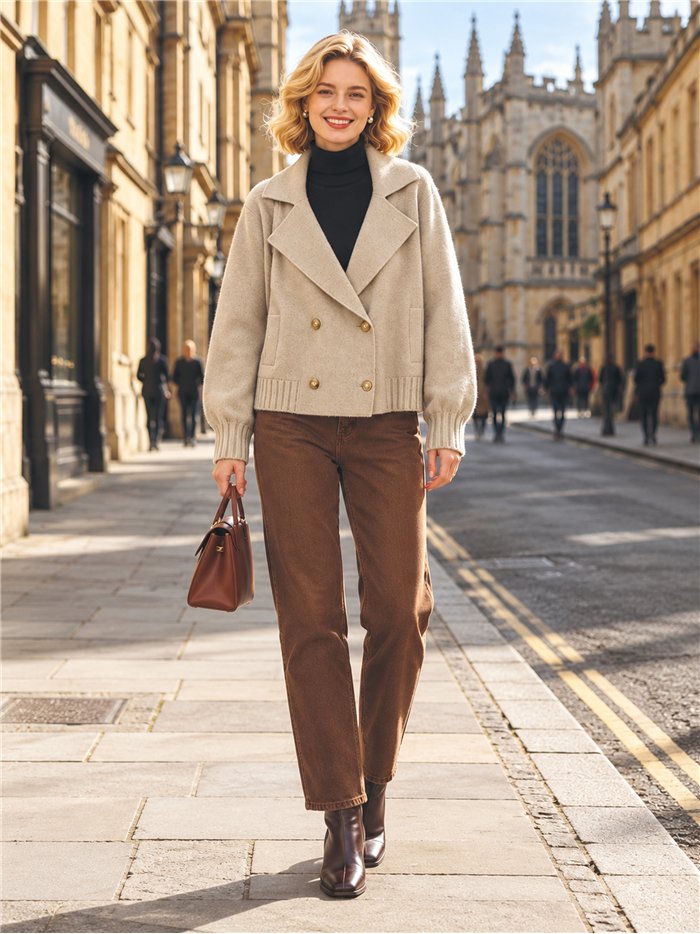 Giacca corta in maglia stile blazer