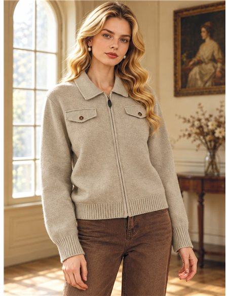 Cardigan con tasche a patta