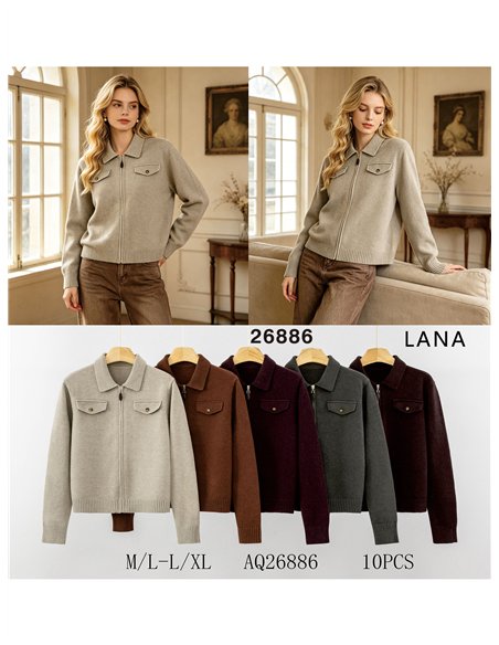 Cardigan con tasche a patta