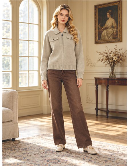 Cardigan con tasche a patta