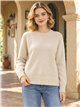 Cable hem round neck sweater