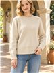 Cable hem round neck sweater
