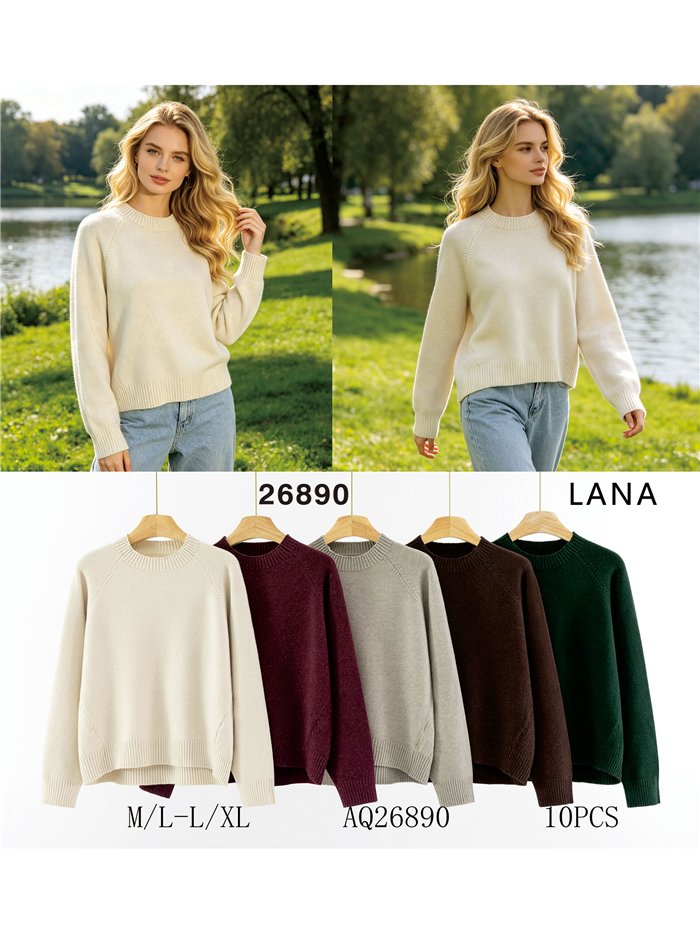Jersey básico de punto con lana