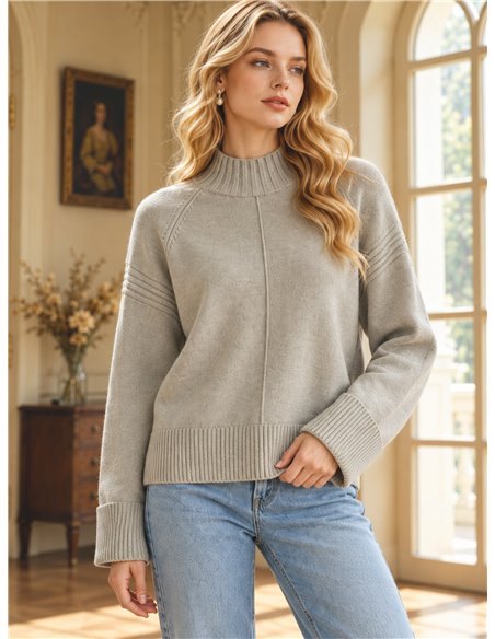 Jersey amplio cuello subido