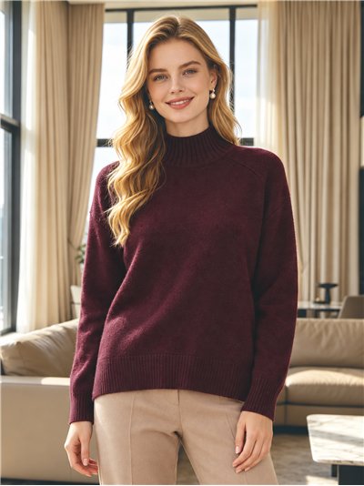 Strickpullover mit hohem Kragen aus Wolle
