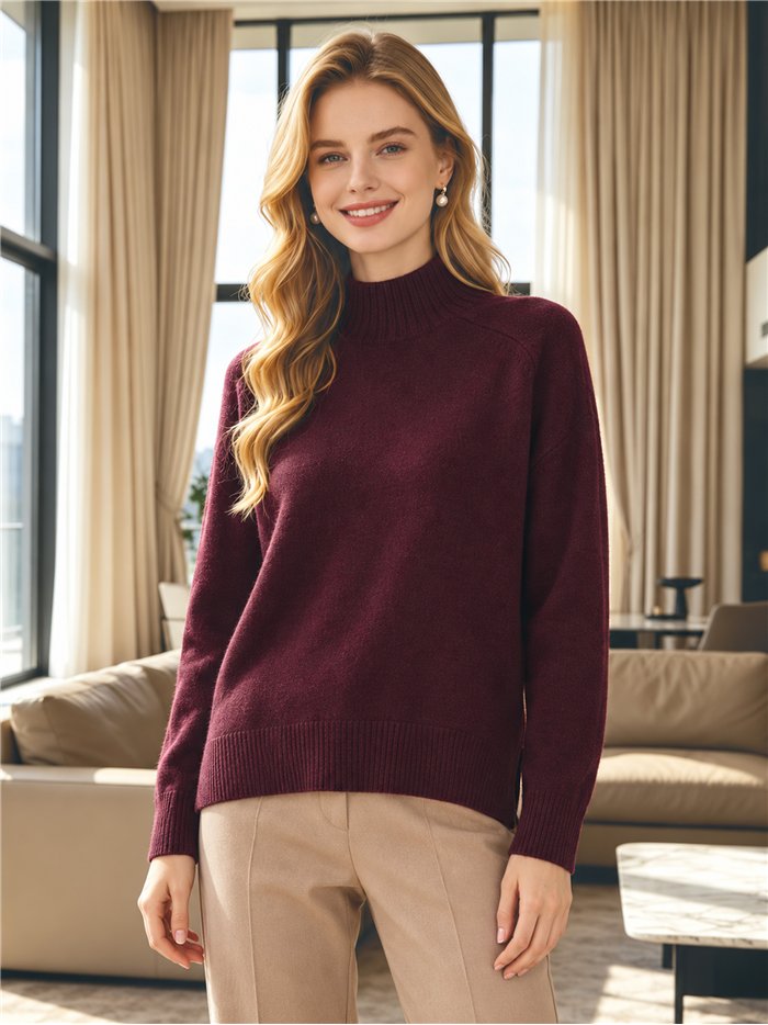 Strickpullover mit hohem Kragen aus Wolle