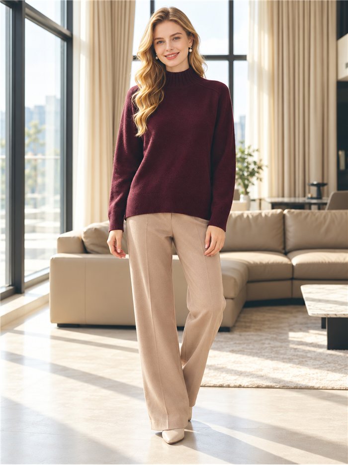 Strickpullover mit hohem Kragen aus Wolle