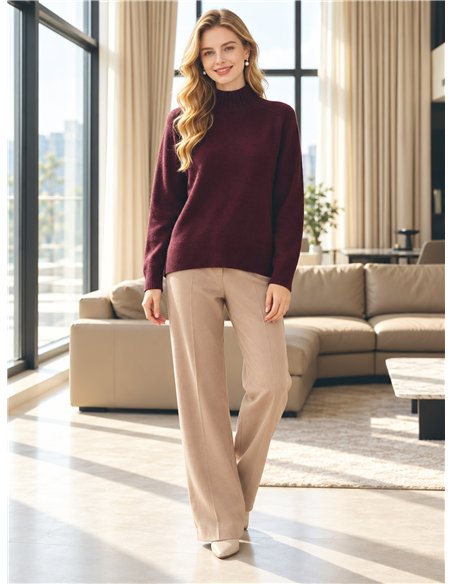 Strickpullover mit hohem Kragen aus Wolle