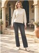 Maglione a collo alto con treccia centrale