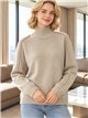 Wool blend high neck detail sweater