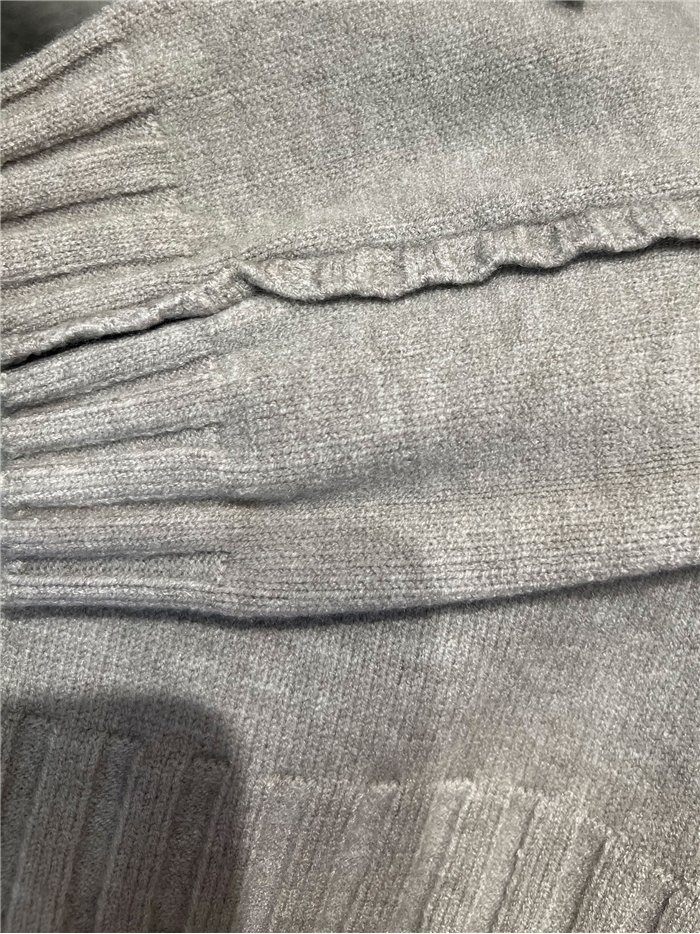 Wool blend high neck detail sweater