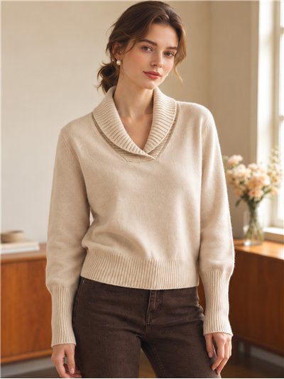 Maglione con collo a scialle