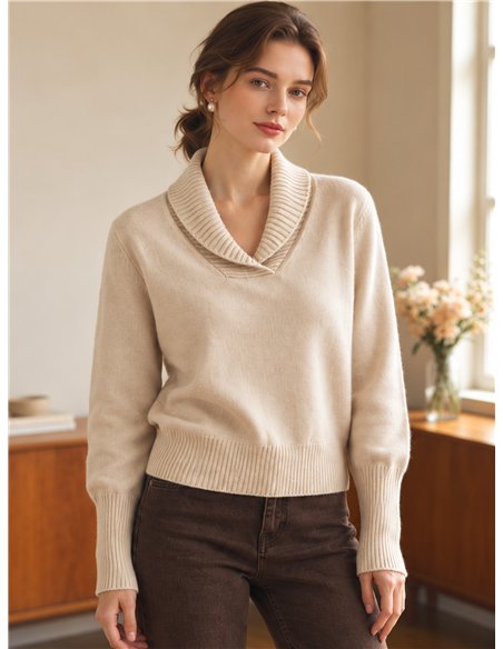 Maglione con collo a scialle