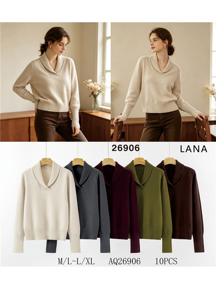Maglione con collo a scialle
