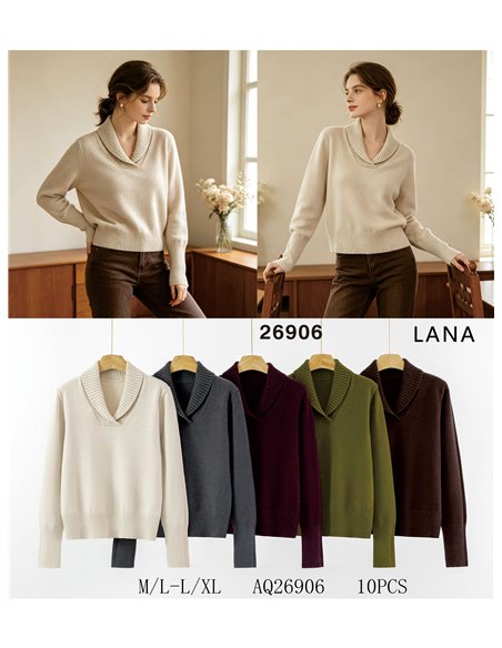 Maglione con collo a scialle