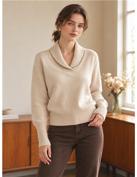 Maglione con collo a scialle