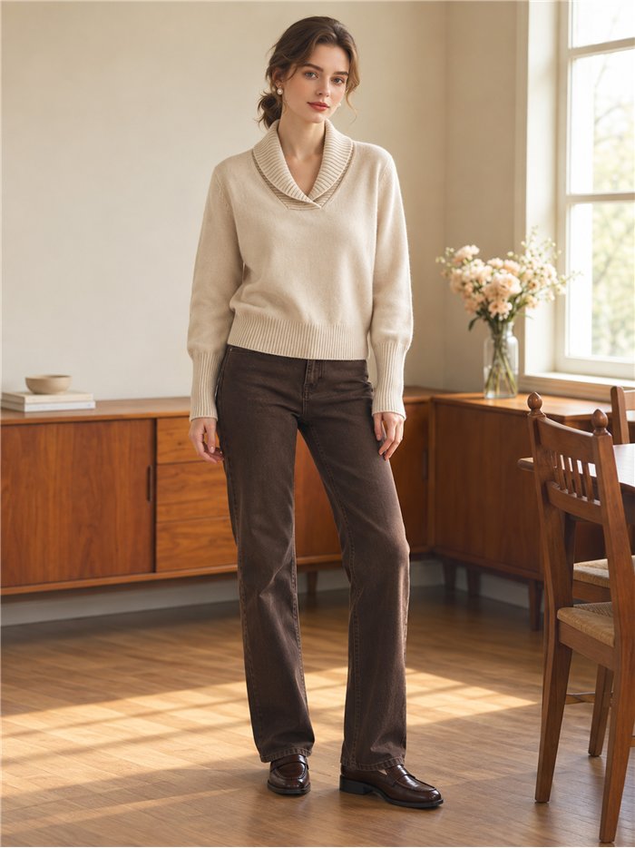 Maglione con collo a scialle