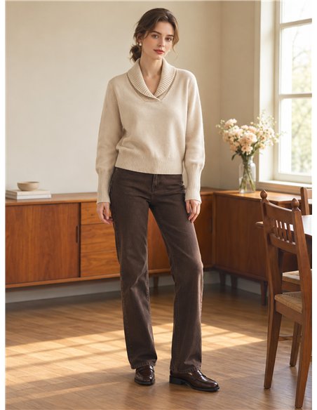Maglione con collo a scialle