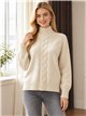 Jersey cuello alto con trenzado vertical