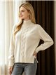 Jersey cuello alto con trenzado vertical