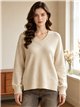 Relaxed V neck knit sweater