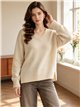 Relaxed V neck knit sweater