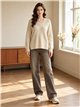 Relaxed V neck knit sweater