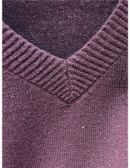 Relaxed V neck knit sweater
