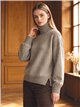 Jersey cuello alto con hombro canalé