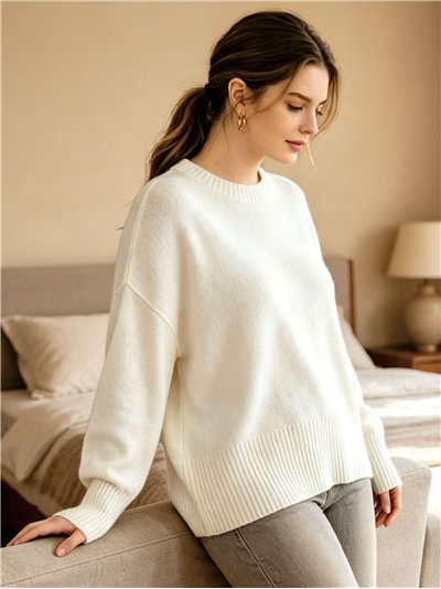 Suéter oversized com ombros caídos