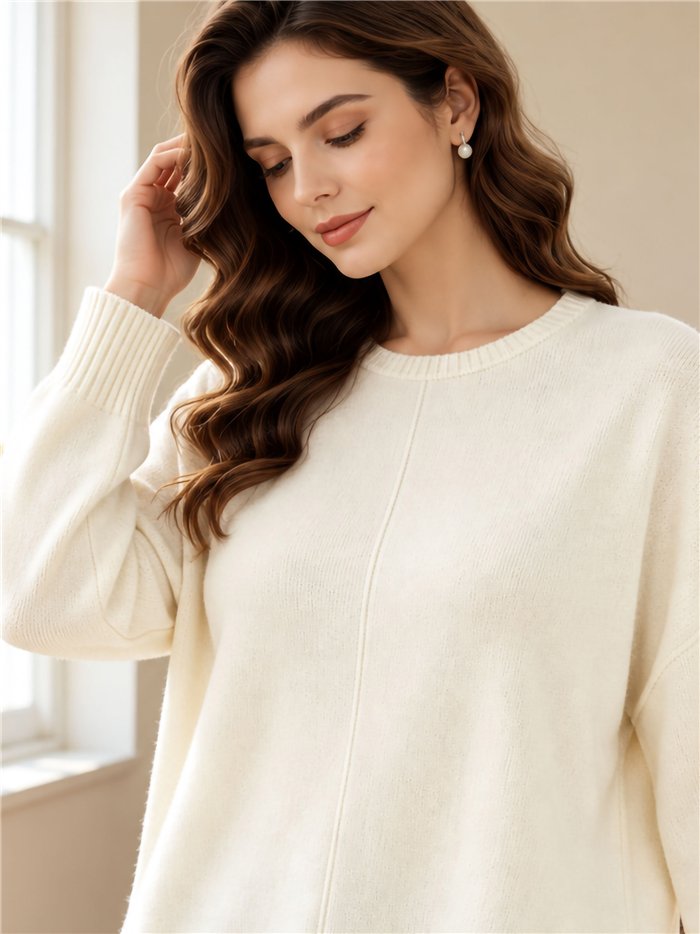 Oversize-Pullover mit Seitenschlitzen