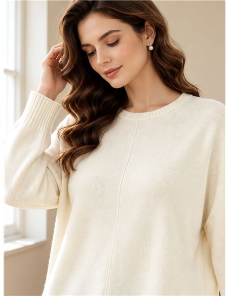 Oversize-Pullover mit Seitenschlitzen