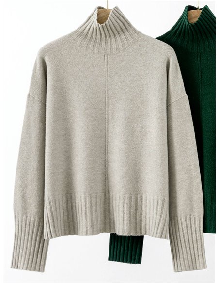 Jersey cuello alto con lana