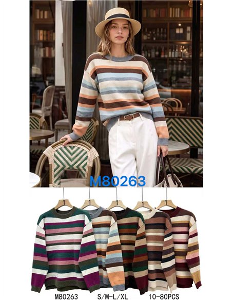 Jersey rayas multicolor