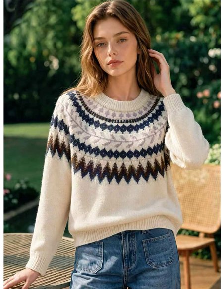Jersey nórdico con cenefa