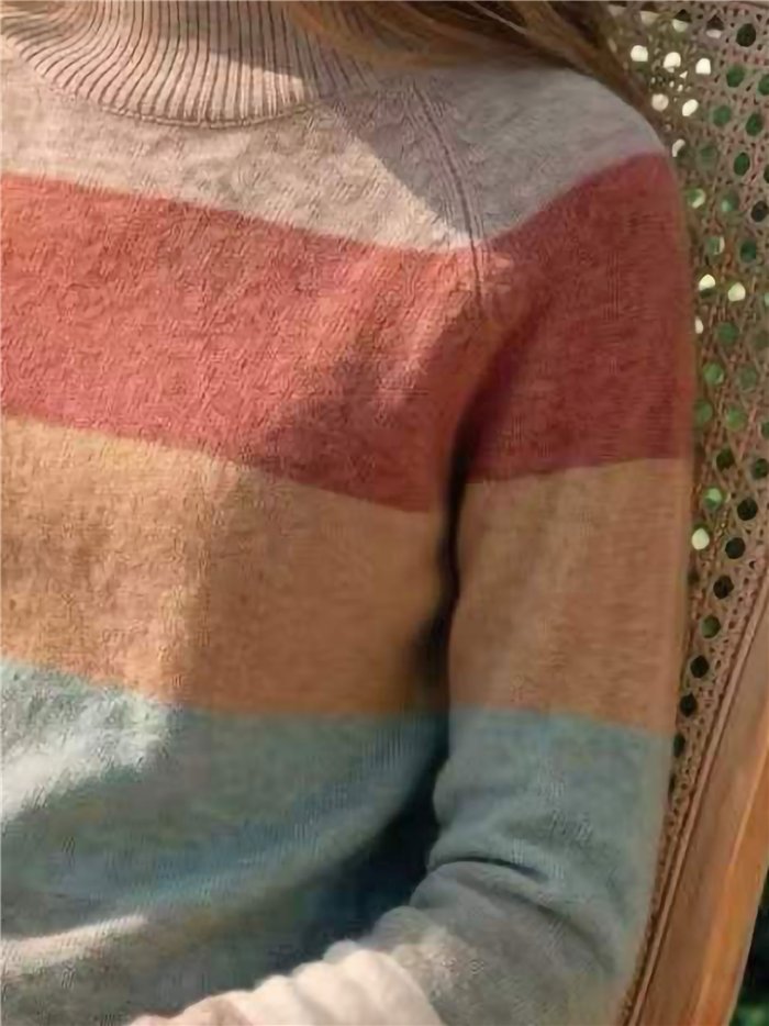 Jersey cuello subido de rayas