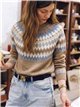 Jersey jacquard con cenefa
