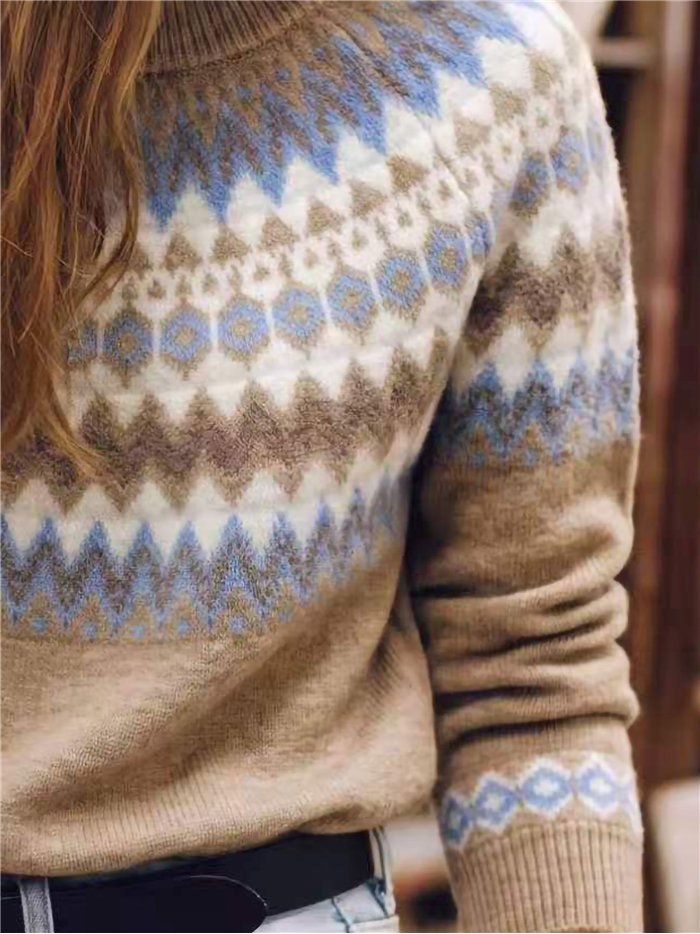 Jersey jacquard con cenefa