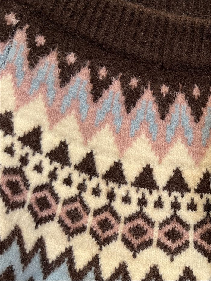 Jersey jacquard con cenefa