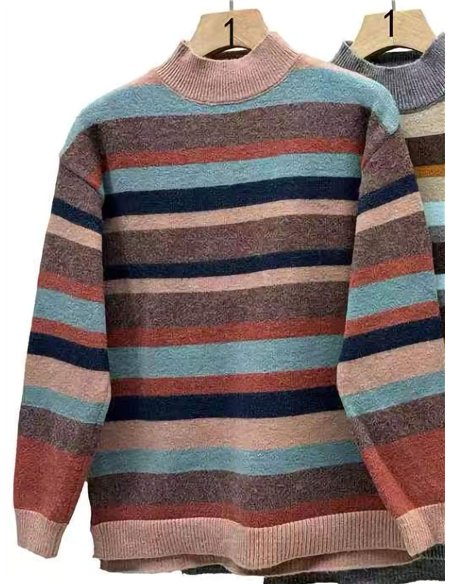 Jersey franjas cuello subido