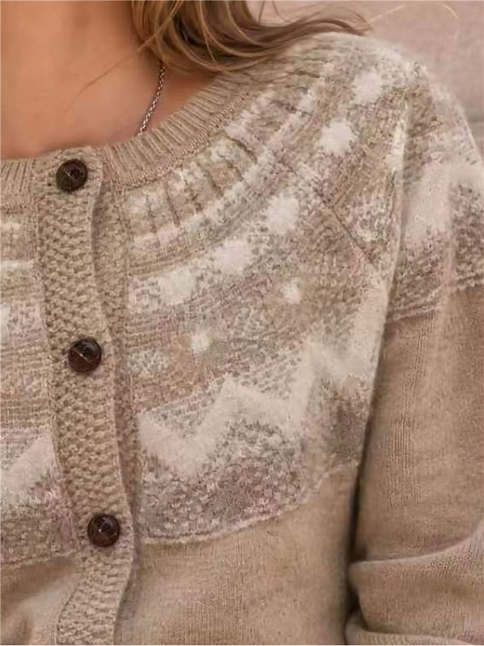 Cardigã nórdico em jacquard