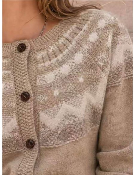Cardigã nórdico em jacquard
