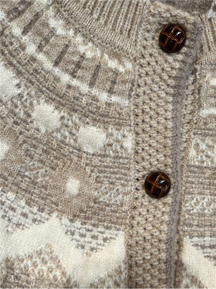 Cardigã nórdico em jacquard