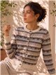 Cardigã jacquard estampado
