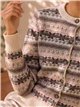 Cardigã jacquard estampado