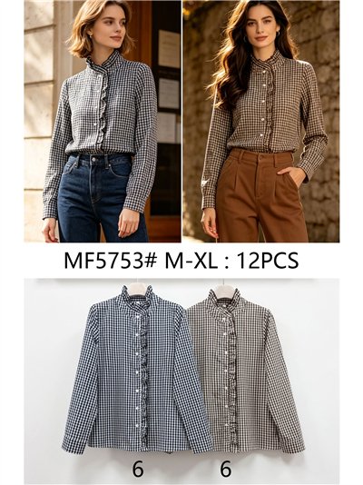 Blusa vichy con volante 2